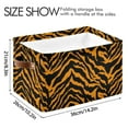 thumbnail image 3 of Tiger Print Storage Bins with Handle Fabric Organizer Basket Foldable Box 1 Pack 14.2x10.2x8.3, 3 of 8