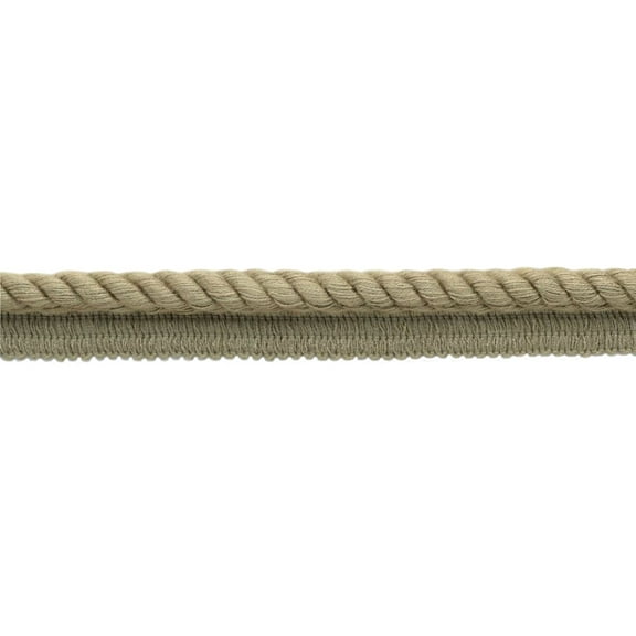 3/8" (1cm) Basic Collection Solid Twisted Rope Cord Trim with Lip # 0038EMPS,, Dark Sand Beige #A8 Sold By The Yard (36"/3 ft/0.9m)