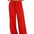 thumbnail image 3 of Pantalones Deportivos Holgados de Pierna para Mujer, Tiro Bajo, Estilo Y2K, con Cordón Ajustable Rojo L, 3 of 10
