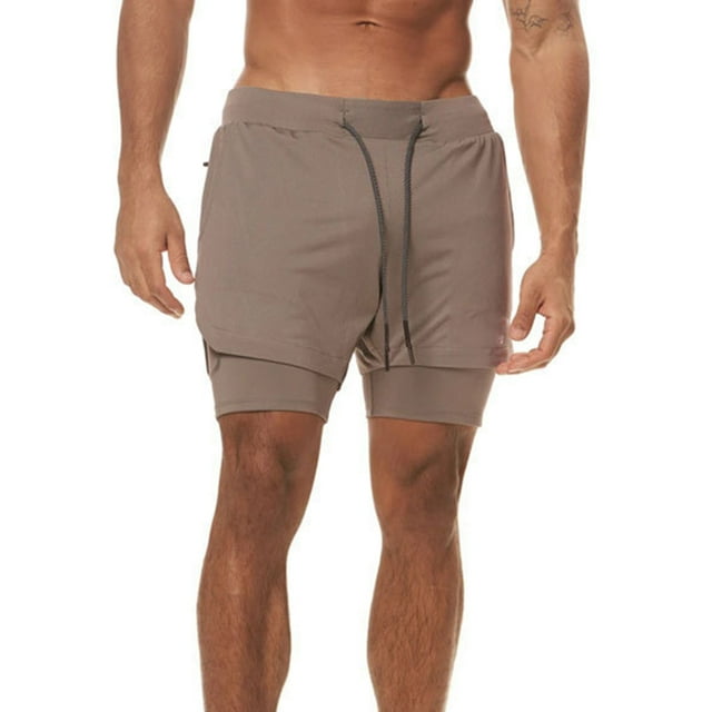 Nituyy Men’s 2 In 1 Athletic Shorts Lightweight Workout Shorts Training Shorts with Compression Liner