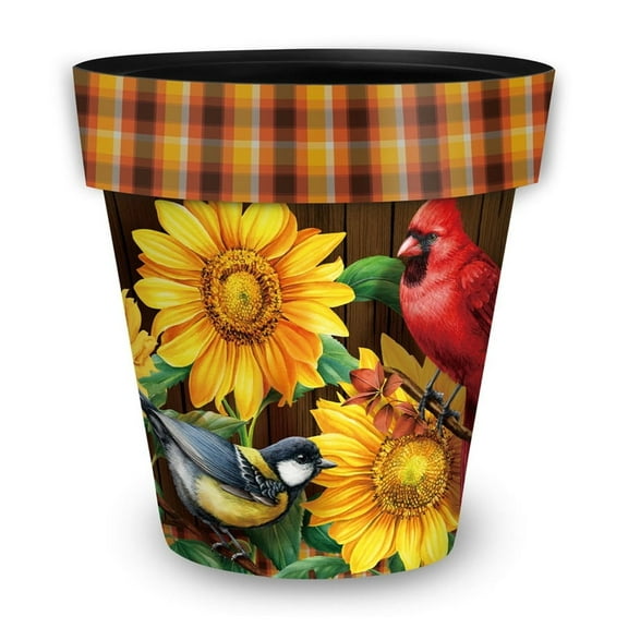 Briarwood Lane Fall Birds and Sunflowers Small Planter