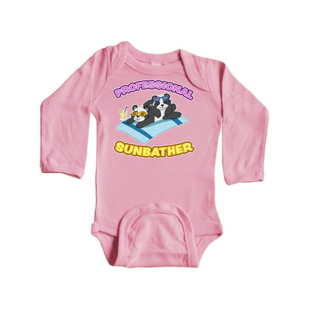 

Inktastic Cute Baby Pandas Professional Sunbather Gift Baby Boy or Baby Girl Long Sleeve Bodysuit