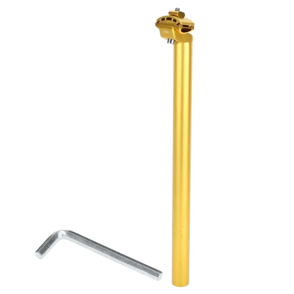 Unique Bargains Universal Bike Seat Posts Bike Saddle Post Seat Tube 30.4x450mm Extra Long Adjustable Angle Aluminum Alloy Gold Tone 1 Set