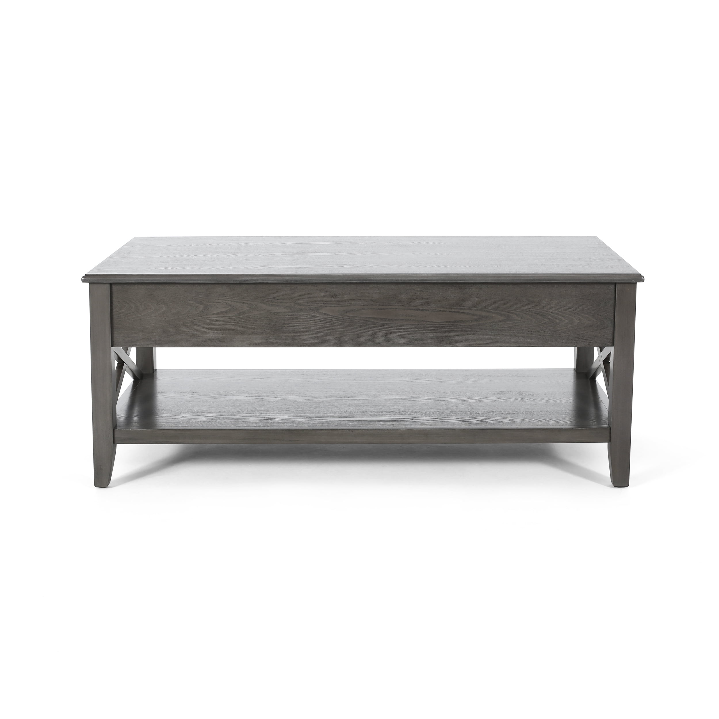 Noble House Moses Farmhouse Faux Wood Lift Top Coffee Table, Gray