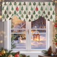 thumbnail image 6 of Christmas Tree Tie Up Valances Curtain, Hand Painted Cartoon Trees Linen Texture Adjustable Rod Pocket Short Window Treatment Tie Up Curtains Valances for Kitchen Living Room Bathroom 60x18 Inches, 6 of 9