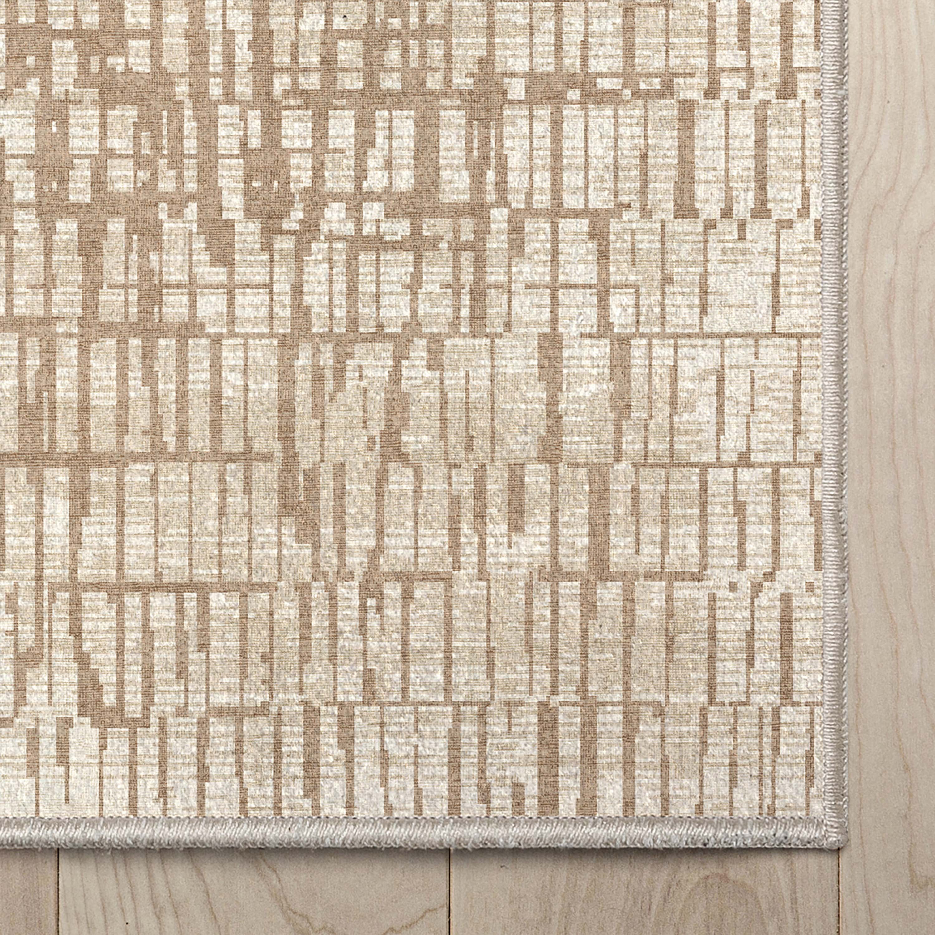 Well Woven Abstract Nightscape Modern Geometric Flat-Weave Ivory 5'3" x 7'3" Area Rug