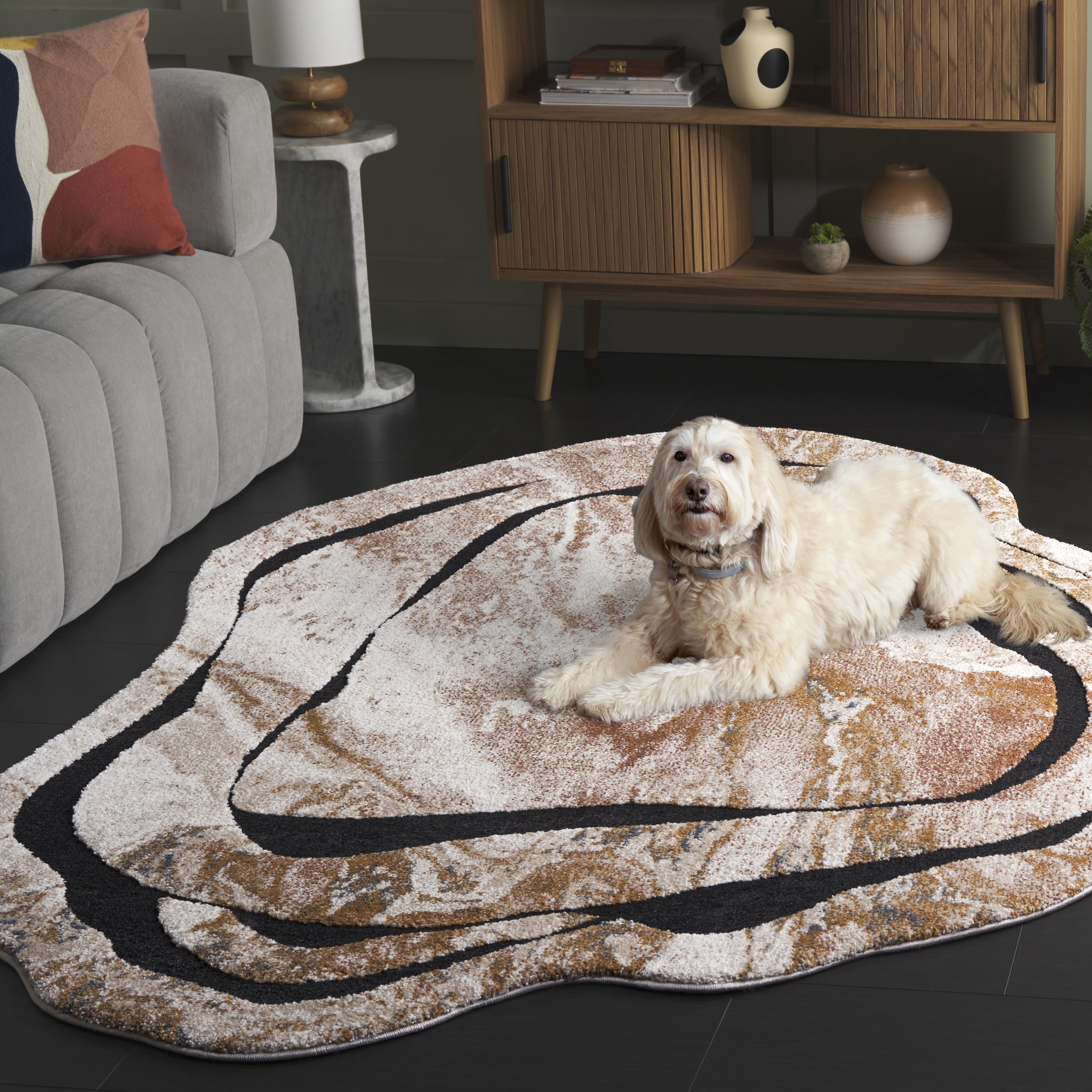 SAFAVIEH Contour Eugene Abstract Area Rug, Rust/Ivory, 8' x 10'