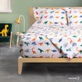 thumbnail image 3 of Juego de Sábanas Infantiles Dreamlab Microfibra Suave Diseño Estampado para niño 3 Piezas Tamaño Individual Dinosaurios, 3 of 9
