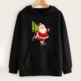 thumbnail image 4 of Sudadera estampada con capucha retro de manga larga suelta de Navidad para mujer con mangas caídas en los hombros Pompotops  gfhjh12881, 4 of 8