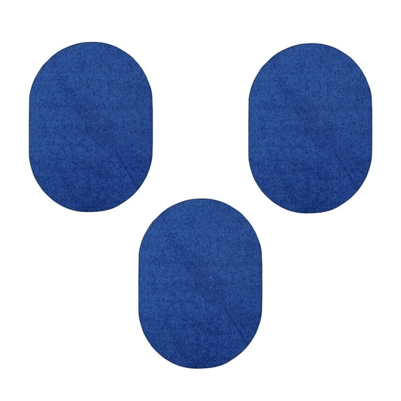 Furnish My Place Modern Plush Solid Neon Blue Color Rug - Pets and Kids Friendly Rug, Indoor/Outdoor Mat, Area Rugs Great for Kids, Pets, Event, Living Room, Made in USA, 2' x 3' Oval - Set of 3