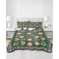 thumbnail image 2 of Quilts Queen Size Bedding Set, Rustic Tulip Flower Reversible Summer Quilt 3 Pieces, Retro Ethnic Floral Plants Birds Green Lightweight Bedspreads Coverlets with 2 Pillow Shams for All Seasons, 2 of 5