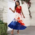 thumbnail image 2 of Women's Flowy Long Sundress Sleeveless V-Neck Design with Patriotic Print, Casual Beach Dress for Summer Holidays,Royal Blue S, 2 of 5