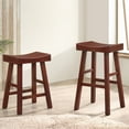thumbnail image 3 of Furniture of America Colan Saddle Counter Stools, Dark Cherry - Set of 2, 3 of 4