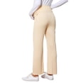 thumbnail image 3 of INSPIRE CHIC Womens Maternity Pants Ribbed Knit Palazzo Over the Belly Work Lounge Wide Leg Pregnancy Trousers S Apricot, 3 of 6