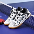 thumbnail image 4 of OnyxTrek Kids Badminton Shoes Youth Tennis Training Sneakers with Dial Closure | White Black, 6 Youth, 4 of 11