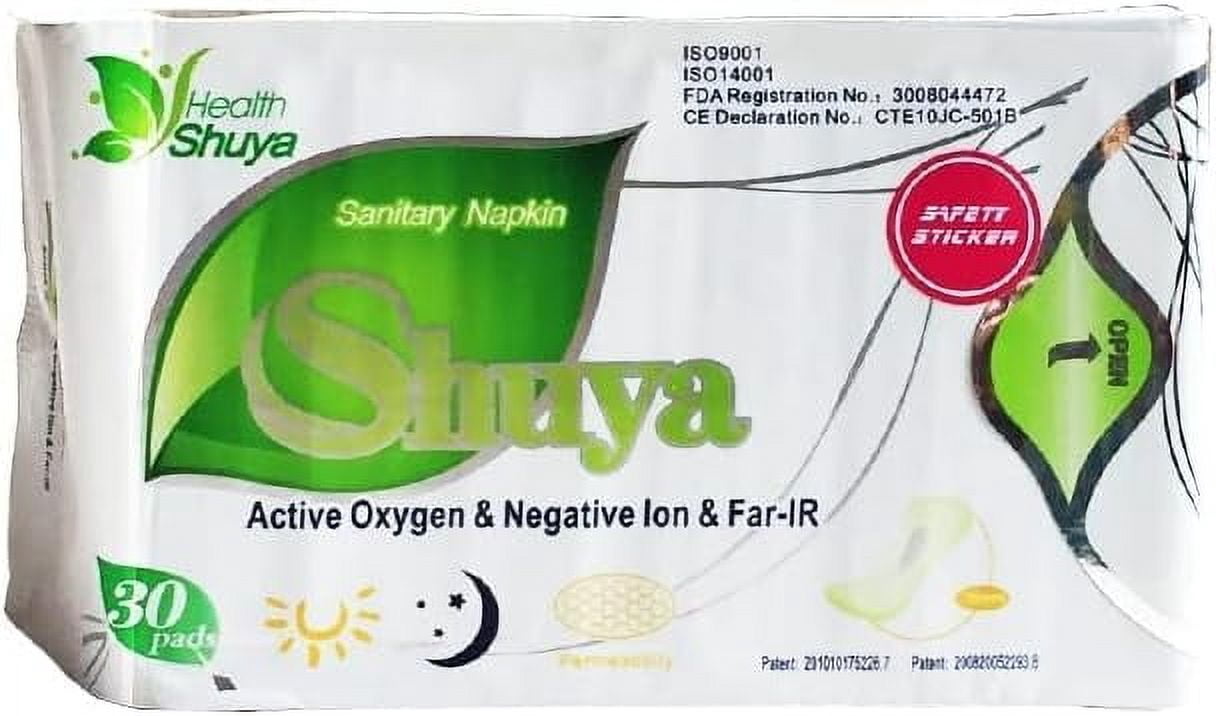 10 Packs SHUYA Natural Cotton Anion Panty Liners for Women Without Wings,Sanitary Napkin Negative ion Pads, Chlorine Free, Herbal Scented