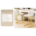 thumbnail image 4 of White+Gold Color PU High Chairs - Comfortable Seating for Meals - Office or Home Settings - Easy to Keep Clean, 4 of 7