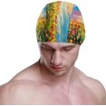 thumbnail image 2 of FYBTO Swimming Cap Oil Painting Tulips Adult FYBTO Polyester, 2 of 4