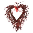 thumbnail image 3 of Preciosa de bayas rojas, de Navidad, racimos de semillas de bayas para ventana, hogar, boda, decoración de Navidad 35x30cm perfecl Corona para colgar en la puerta de entrada, 3 of 8