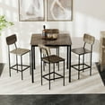thumbnail image 4 of Costway 5-Piece Industrial Dining Table Set with Counter Height Table & 4 Bar Stools Grey, 4 of 10