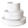 thumbnail image 2 of Over and Back 12-piece White Porcelain Dinnerware Set Service for 4, 2 of 4