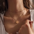 thumbnail image 4 of 1 Uds. Collar circular en capas, collar de aleación con barra para mujer, 4 of 8