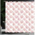 thumbnail image 4 of Ambesonne Under the Sea Shower Curtain, Coral Seaweed Plant, 69"Wx84"L, Dark Coral Coral White, 4 of 5
