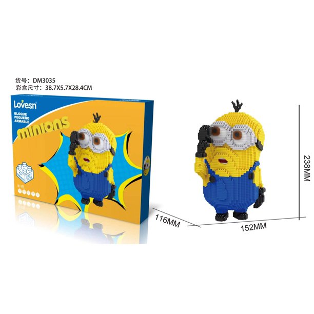 Minions Micro bloques de construcción Stuart Kevin Bob rompecabezas 3D modelo Anime Minion diamante Mini figura de ladrillo juguete para regalo de Navidad