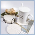 thumbnail image 2 of Posavasos para bebidas: posavasos tejidos vintage para proteger la mesa (tela trenzada hecha a mano, resistente al calor), 2 of 5
