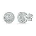 thumbnail image 2 of DGOLD Sterling Silver Round White Diamond Round Cluster Stud Earrings for Women (1/2 cttw), 2 of 4