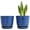 Blue-a, variant on Large Round Indoor-Outdoor Succulent Orchid Flower Pot, 6 Inch Beaded Ceramic Planter Set of 2 with Drainage Hole and Saucer for Plants