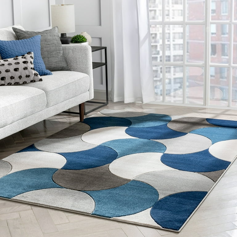 Wonnitar Modern Ombre Area Rug 3x5,Washable Light Blue Entry Rugs