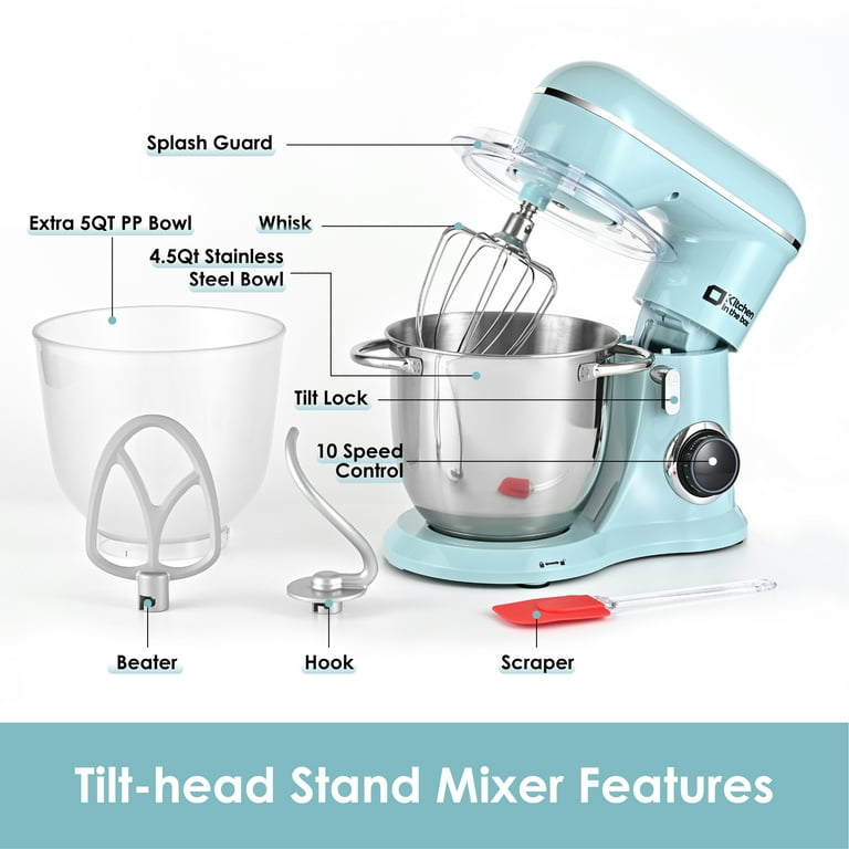 Kitchen in the box 10 Speeds Stand Mixer with 4.5QT+5QT Two Kitchen in the box 10 Speeds Stand Mixer with 4.5QT+5QT Two