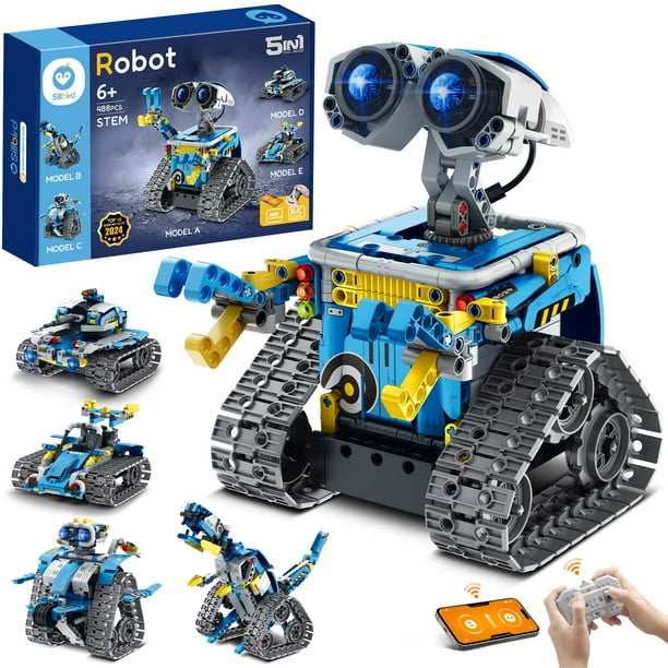 Kit de construcción de robots STEM Sillbird 5 en 1 con control remoto 8-13