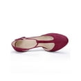thumbnail image 4 of BLISSFUL STEP Women's Mary Jane Stiletto Heel T-Strap Dress Pumps Burgundy 10, 4 of 7