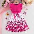 thumbnail image 6 of Dress for Girls Size 5-6Y Kids Butterfly Print Ribbed Sleeveless Round Neck Party Gown Dress Girl Dresses, 6 of 9