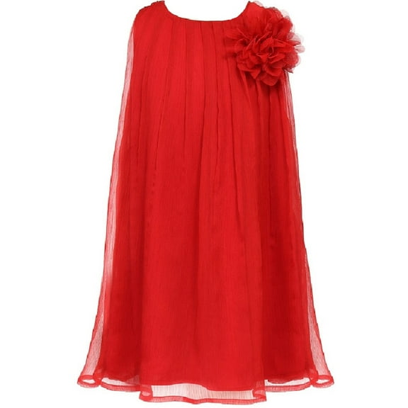 Little Girls Dress Chiffon Lovely Special Occasion Flower Girl Dress Red 2 (Size 2-12)