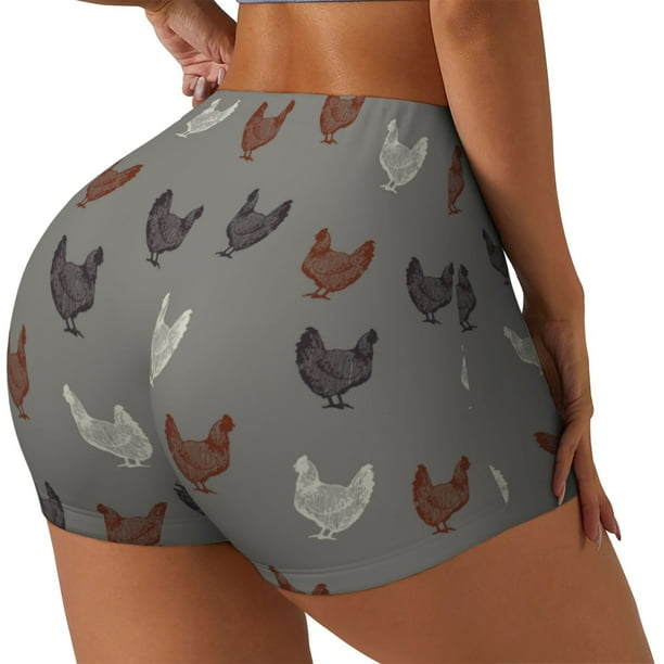 Fotbe Rooster Shorts Sin Costuras – Shorts Deportivos de Cintura Alta para Mujer, Elásticos para Gimnasio, Yoga, Running o Ciclismo-Small
