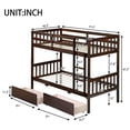thumbnail image 2 of Harper & Bright Designs Detachable Bunk Bed Twin over Twin with Drawers, Wood Bunk Bed Frame with Guardrail and Ladder, Separate into 2 Twin Beds, Espresso, 2 of 10