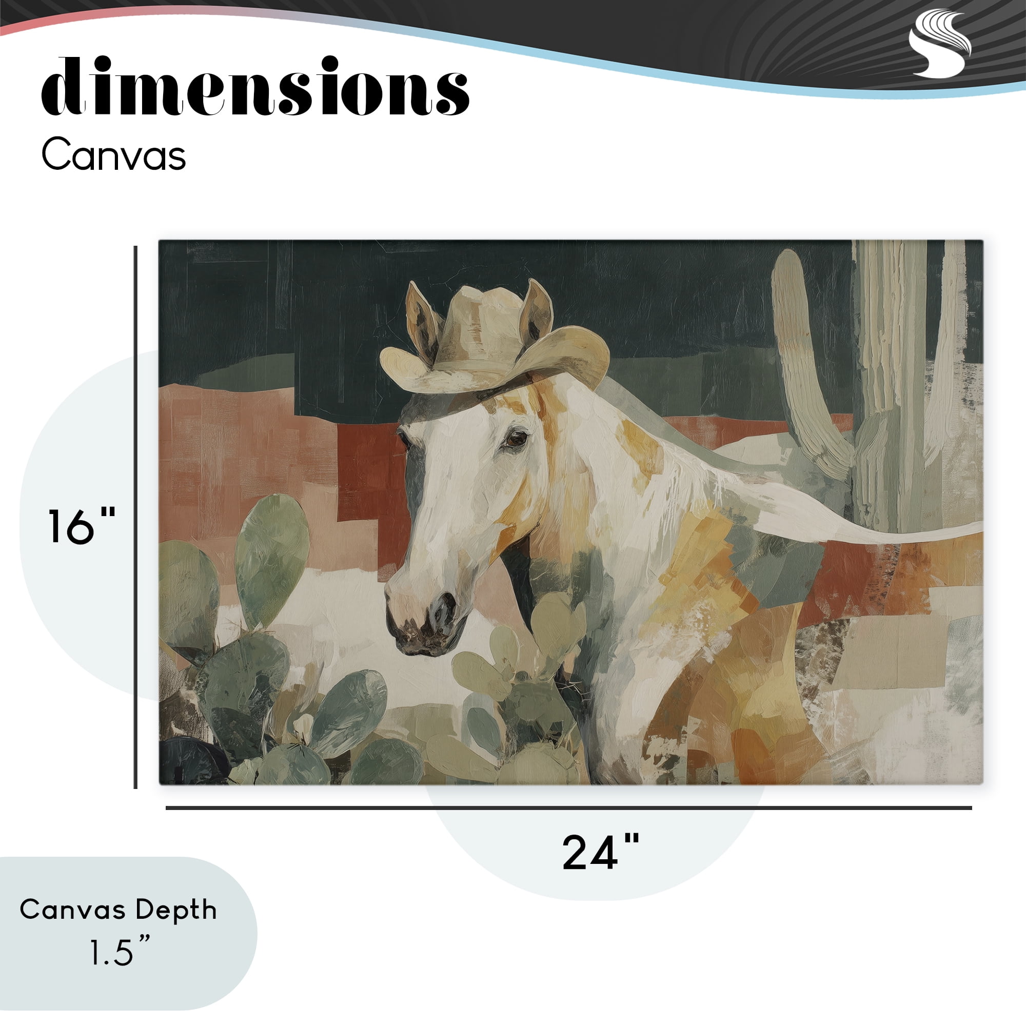 Stupell Industries Horse in Cowboy Hat Canvas Wall Art, design by Chromatic Storm Studio