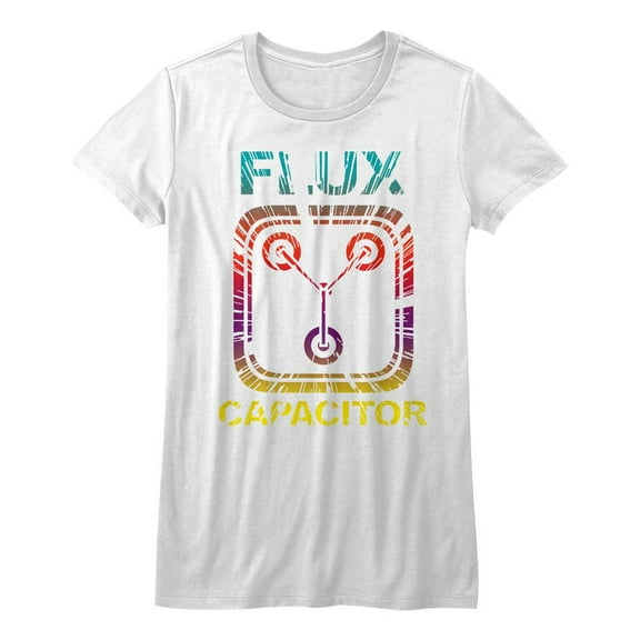 Back to the Future Gradient Time White Junior Women's T-Shirt