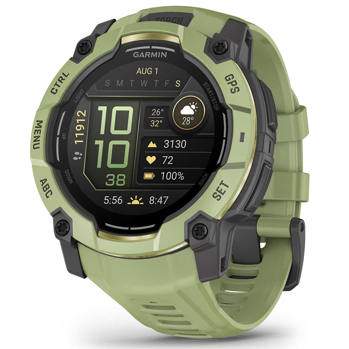 Garmin Instinct 3 Alpine Rush AMOLED (Fern Green, 50 mm) Outdoor GPS Smartwatch Bundle with PlayBetter Portable Charger & HD Screen Protectors