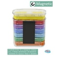 thumbnail image 6 of 7 Day Pill Box Organizer, Hard Case with Embedded Magnet, Pill Dispenser with 7 Stackable Trays with 4 Times a Day Small Pill Compartments Labeled for Morning, Noon, Evening, and Night. Perfect for Or, 6 of 7