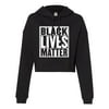 Womens Black Lives Matter Cropped Hooded Sweatshirt