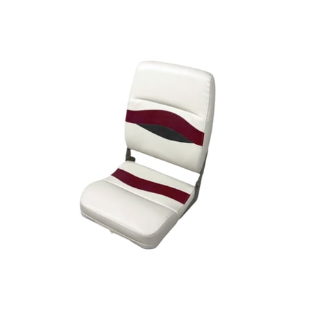 Horizon Manufacturing Elite Series Pontoon Fold Down Boat Seat 3208-AAEC White / Red / Charcoal