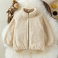 thumbnail image 3 of GYRATEDREAM Baby Boys Girls Fleece Jacket Toddler Kids Winter Warm Solid Color Zipper Sweater Coat Long Sleeve Stand Collar Thick Clothes for 1-6 Years, 3 of 8