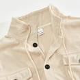 thumbnail image 6 of dzxyzu Men's Corduroy Shirts Casual Long Sleeve Stand Up Collar Shacket Jackets Lightweight Button Down Workwear Coat Tops with 2 Flap Pockets 2024 Winter Saving, 6 of 9