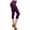 Purple, variant on Womens High Waist Solid Microfiber Ultra Soft Capri Leggings (One Size)