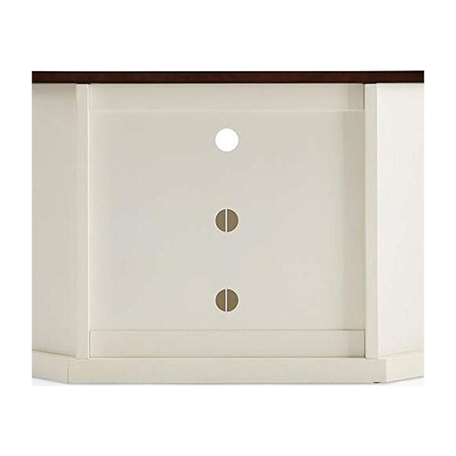 Corner TV Stand for TVs up to 65 Inch - White Finish Entertainment Center with Glass Doors & Shelves