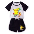 thumbnail image 3 of Conjunto de ropa para niños, camiseta de Pikachu para niño y niña, pantalones cortos, conjuntos de 2 uds., conjuntos de algodón para niñas pequeñas, ropa deportiva de la Patrulla Canina para niños, 3 of 5